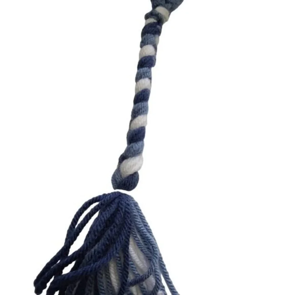 Handmade blue knit toddler owl beanie hat